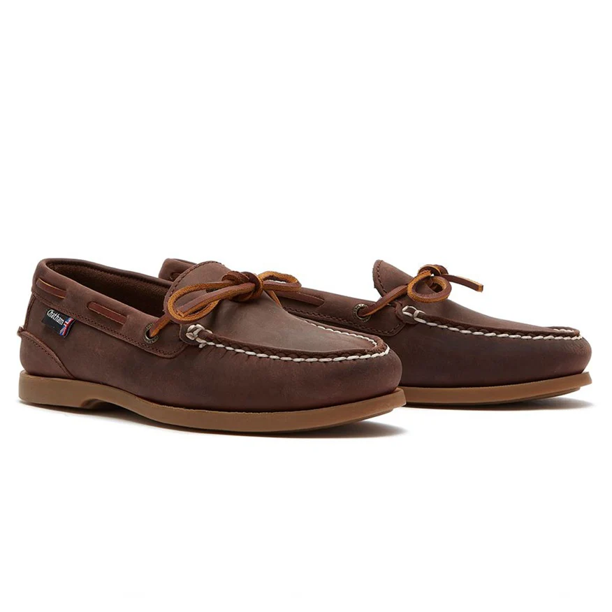 CHATHAM Ladies Olivia G2 Slip-On Deck Shoes - Chocolate - Image 3