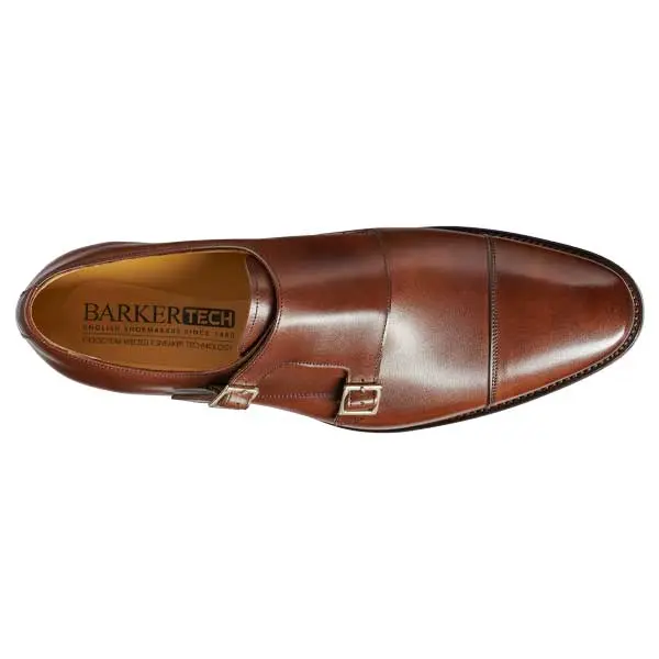 BARKER Edison Shoes - Mens Monk Strap - Dark Walnut Calf - Image 4