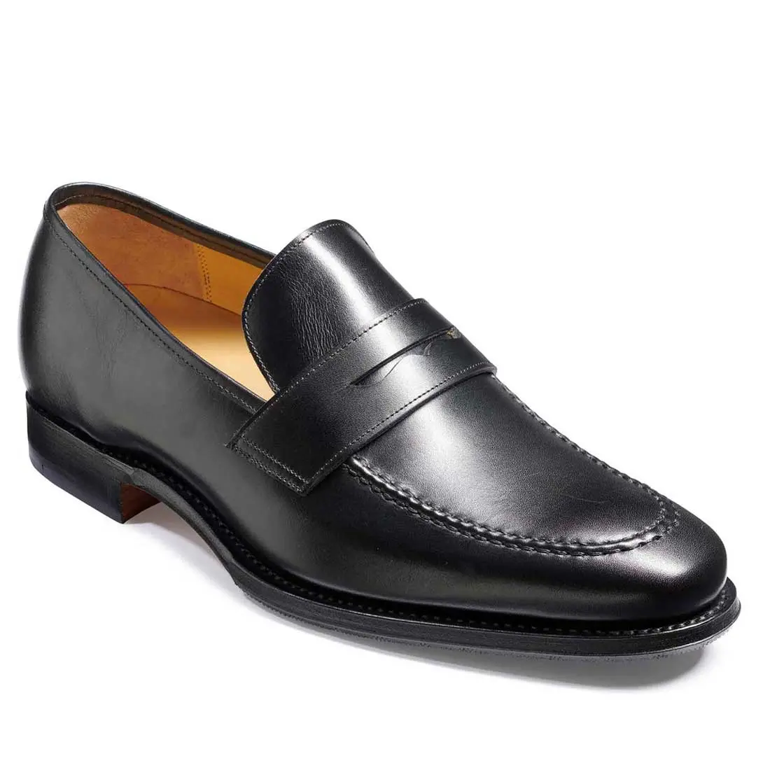 30% OFF BARKER Gates Shoes - Mens Moccasin Loafer - Black Calf - Size UK - 9
