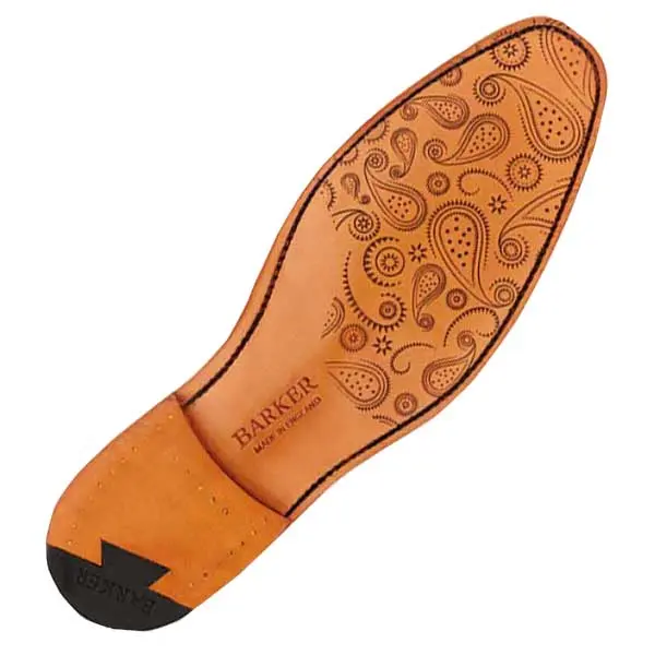 BARKER McClean Shoes - Mens Brogue - Antique Rosewood Calf & Paisley Laser - Image 3