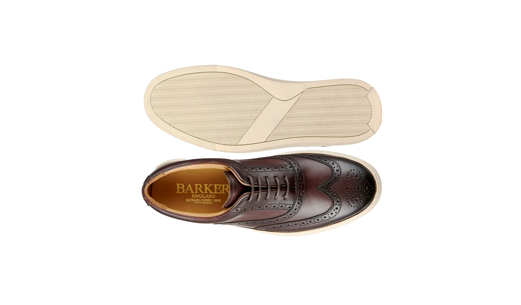 BARKER Owen Shoes - Men's Brogue Sneaker - Mocha Calf - Image 4