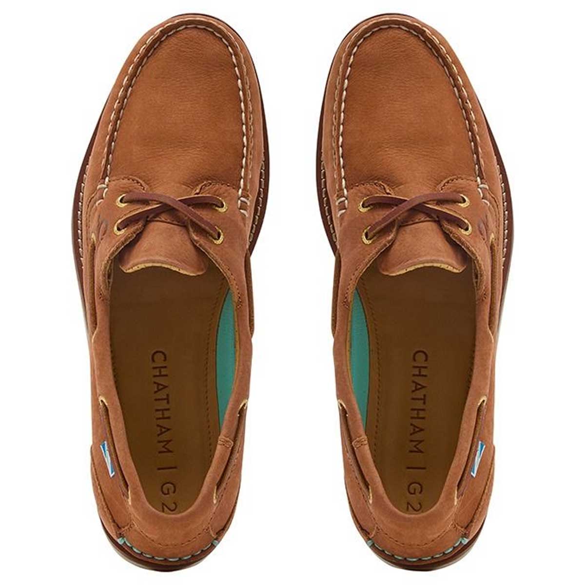CHATHAM Mens Lyme G2 Leather Boat Shoes - Tan - Image 4