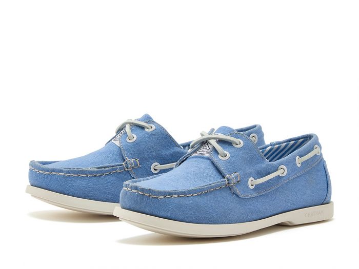 30% OFF CHATHAM x JOULES Jetty Canvas Boat Shoes - Women's - Blue - Size: UK 8 - Image 2