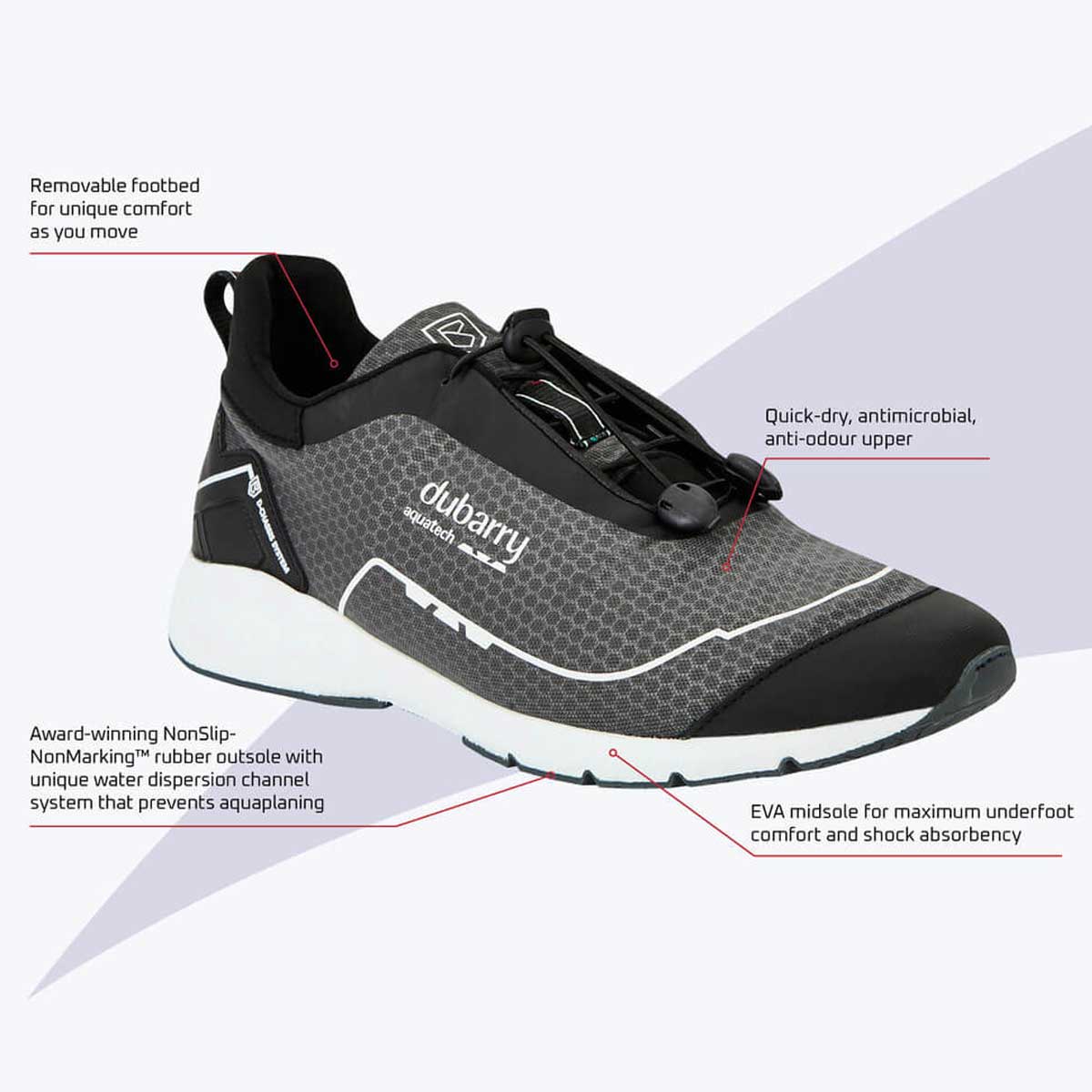 DUBARRY Mauritius Unisex Technical Sailing Trainers - Carbon - Image 5