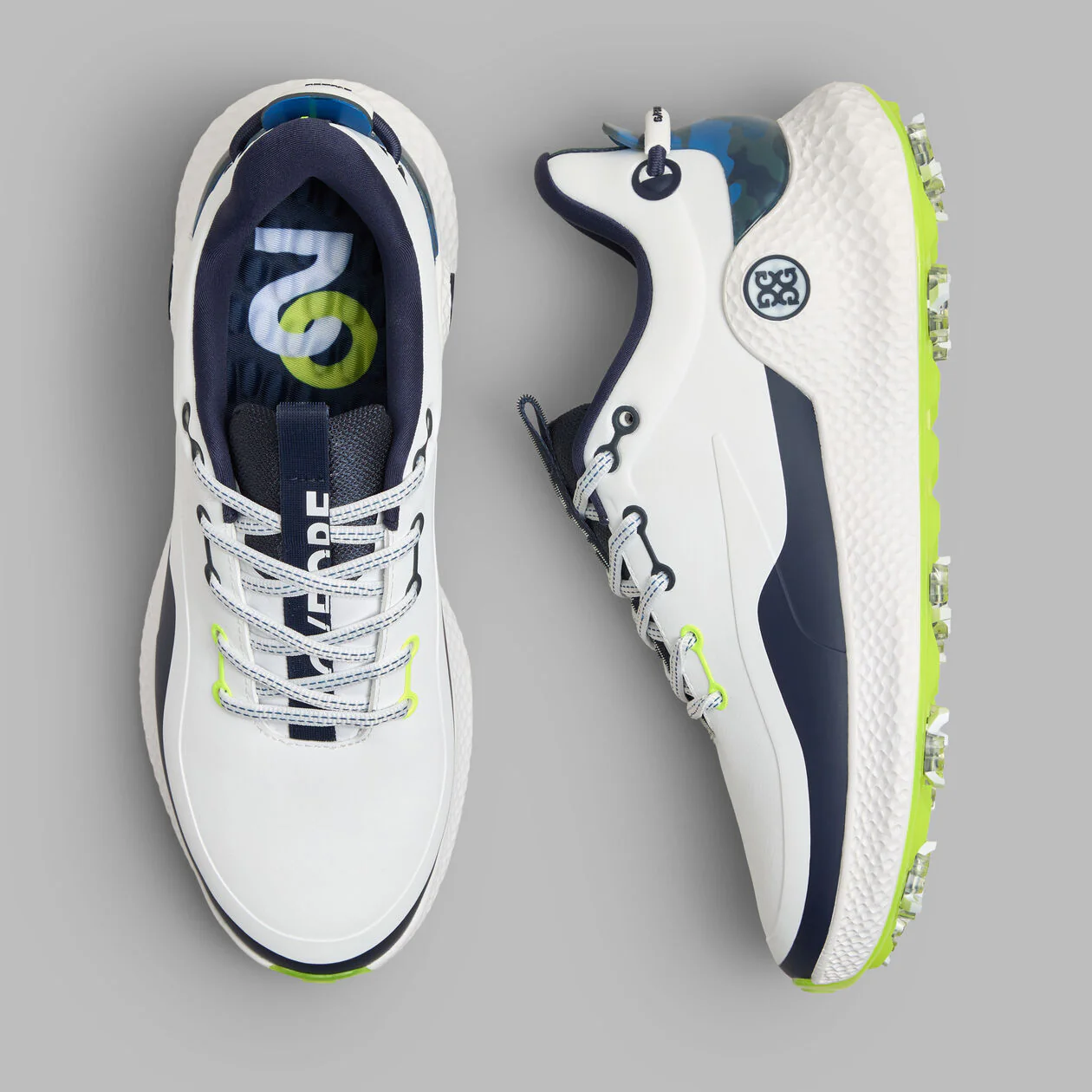 G/FORE MG4+ O2 G/Lock Softspike Men’s Golf Shoes – Snow / Twilight - Image 3