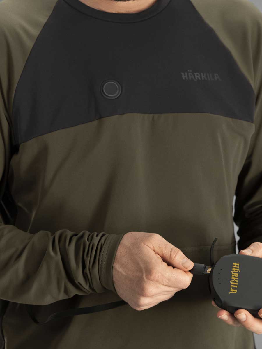 HARKILA Heat Control L/S T-Shirt - Mens - Willow Green & Black - Image 2
