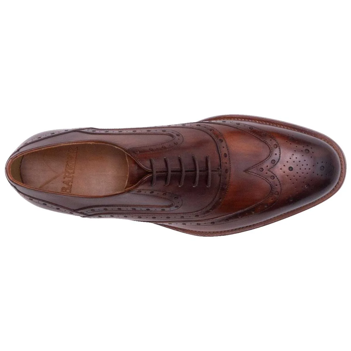 BARKER Liffey Shoes - Mens Brogue - Hand Brushed Brown - Image 3