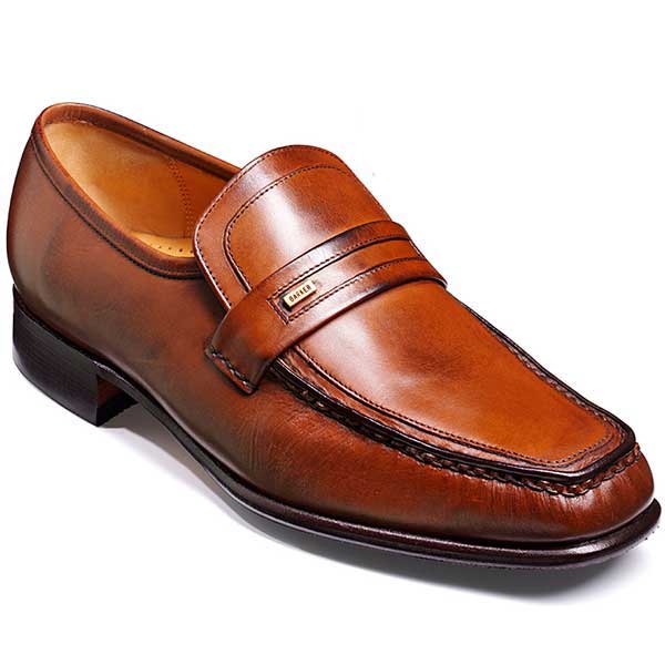 40% OFF BARKER Wesley Shoes - Mens Moccasins - Chestnut Calf - Size: UK 7 & 7.5
