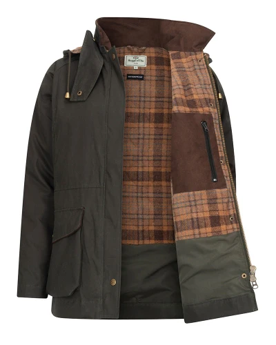 40% OFF - HOGGS OF FIFE Kelso Waterproof Wax Jacket - Women's - Forest Green - Size: MEDIUM & XL - Image 3