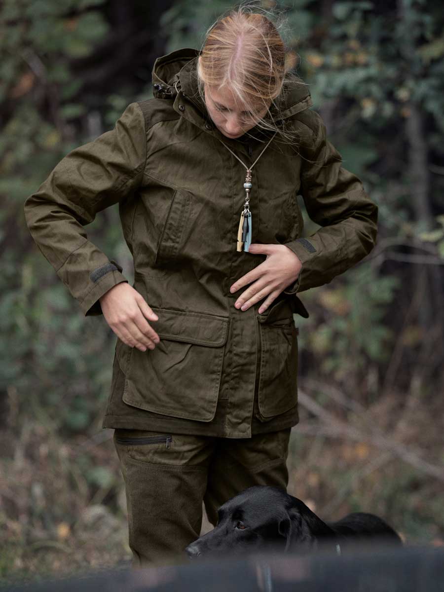 SEELAND Key Point Kora Waterproof Jacket - Ladies - Pine Green / Grizzly Brown - Image 2