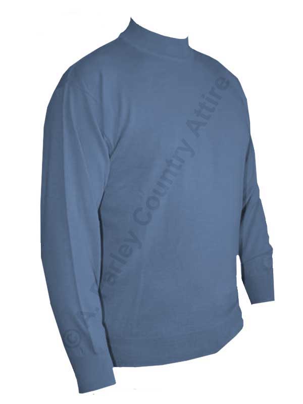 60% OFF - FRANCO PONTI Turtleneck Jumper - Mens Superfine Italian Merino Blend - Sky - Size: SMALL