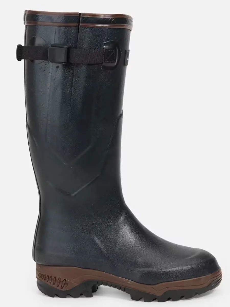 AIGLE Parcours 2 ISO Wellington Boots - Neoprene Lined Adjustable Fit - Bronze Green - Image 4