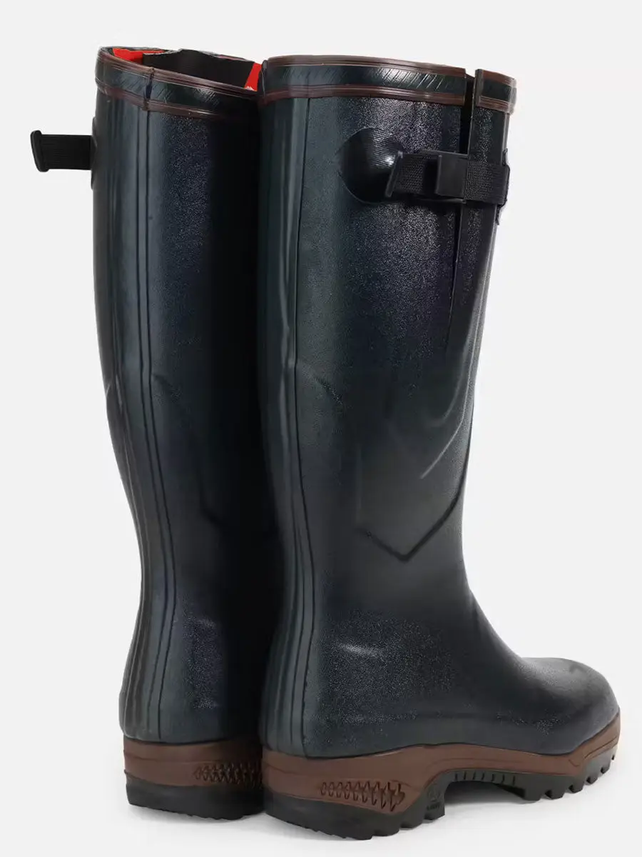 AIGLE Parcours 2 ISO Wellington Boots - Neoprene Lined Adjustable Fit - Bronze Green - Image 5