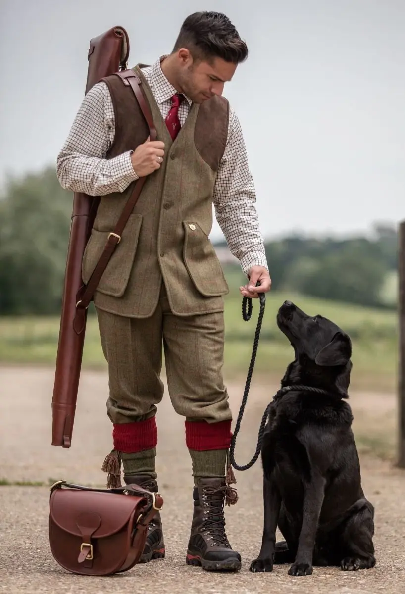 ALAN PAINE Combrook Mens Tweed Shooting Breeks - Sage - Image 3