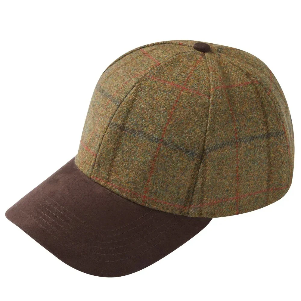 ALAN PAINE Combrook Mens Tweed Baseball Cap - Thyme