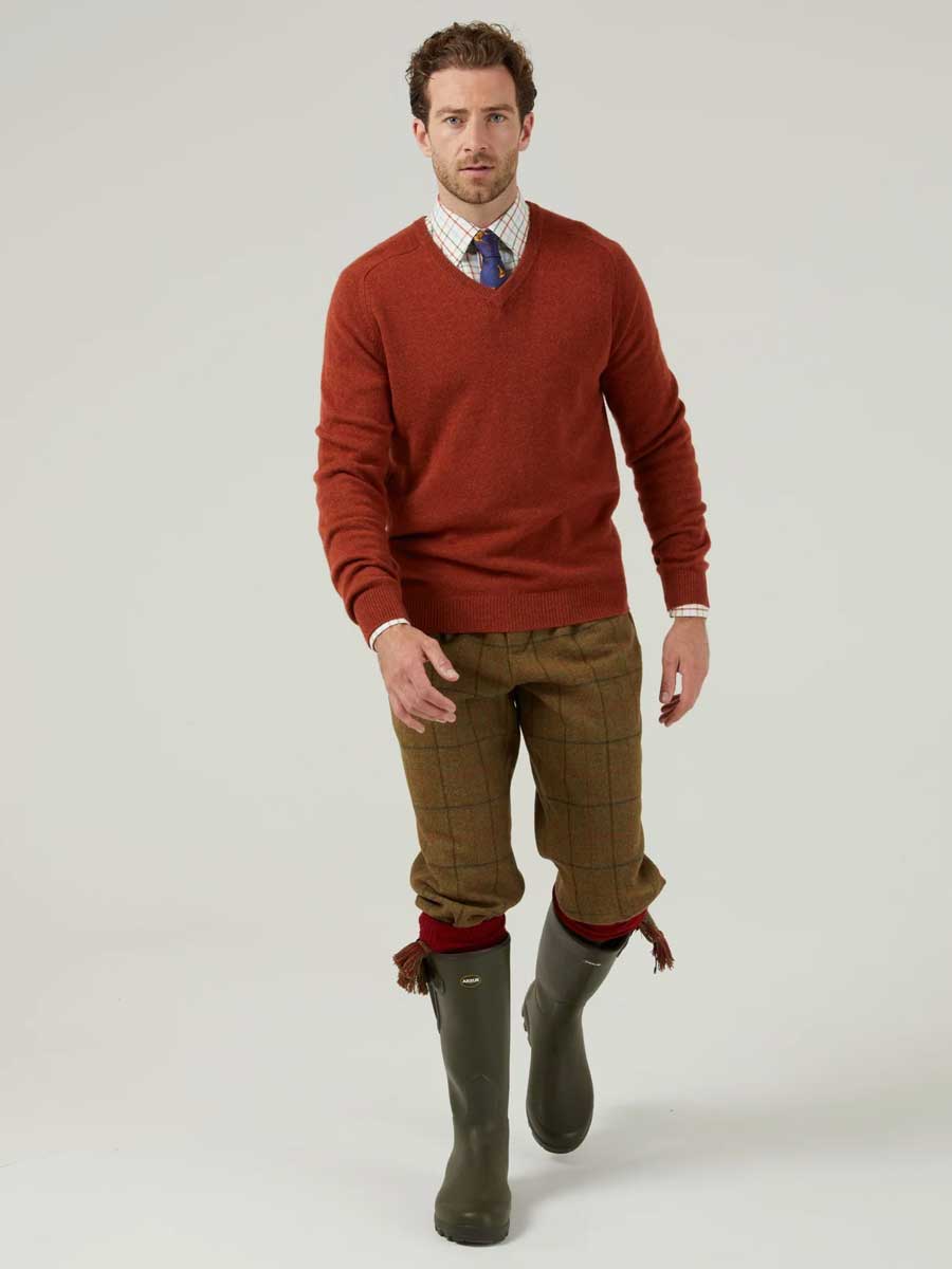 ALAN PAINE Combrook Mens Tweed Shooting Breeks - Thyme - Image 2