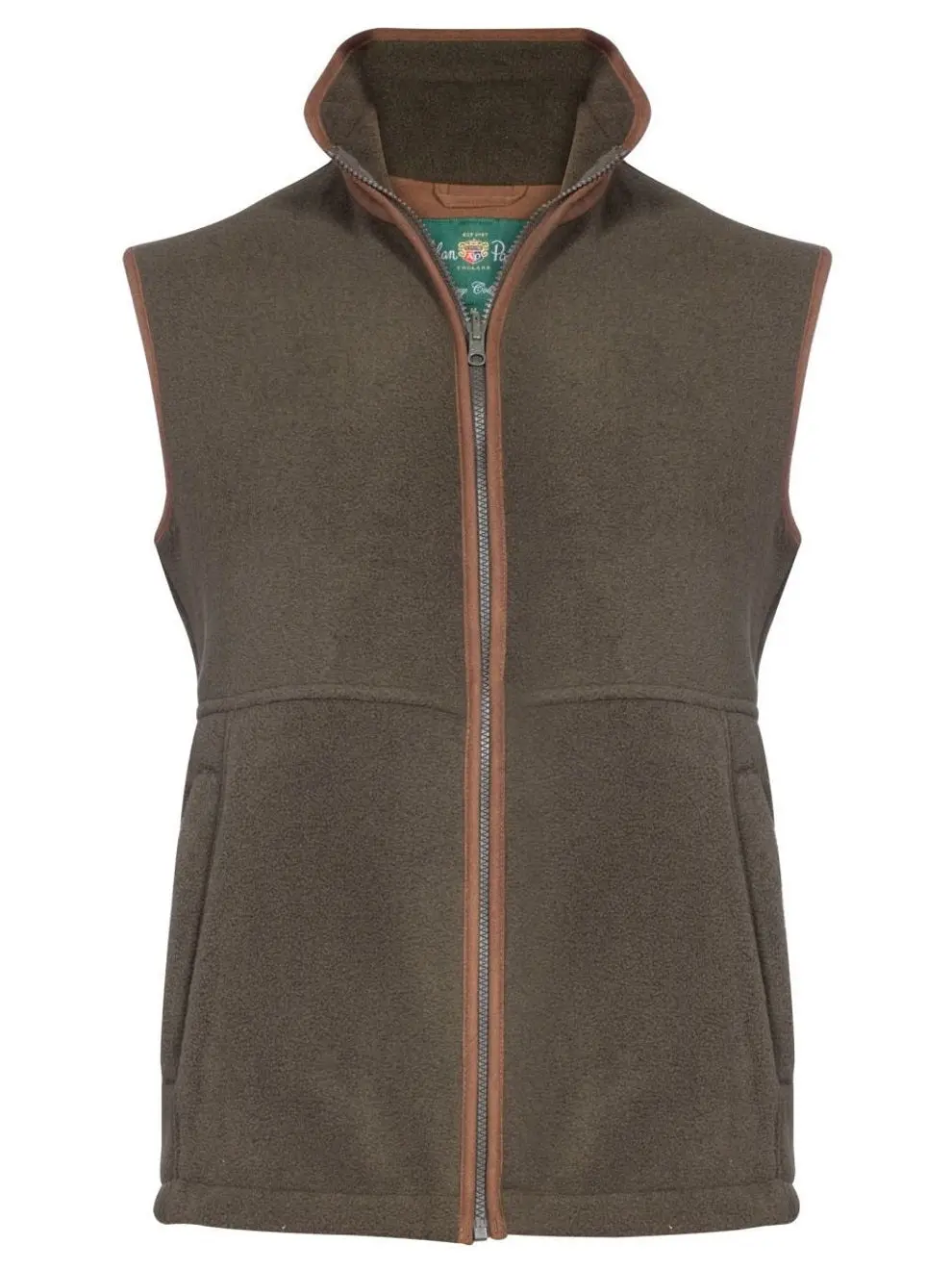 ALAN PAINE Aylsham Mens Fleece Gilet - Green - Image 2