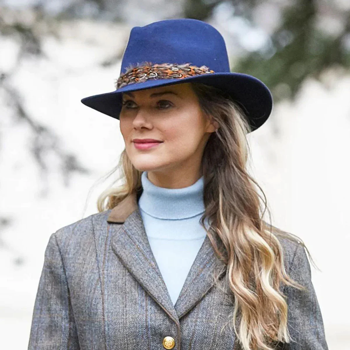 ALAN PAINE Richmond Fedora Hat - Blue - Image 3