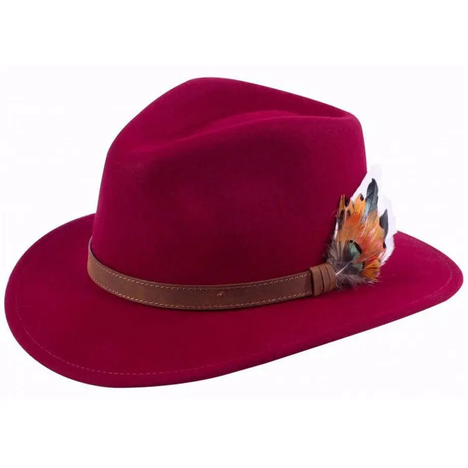 ALAN PAINE Richmond Fedora Hat - Wine