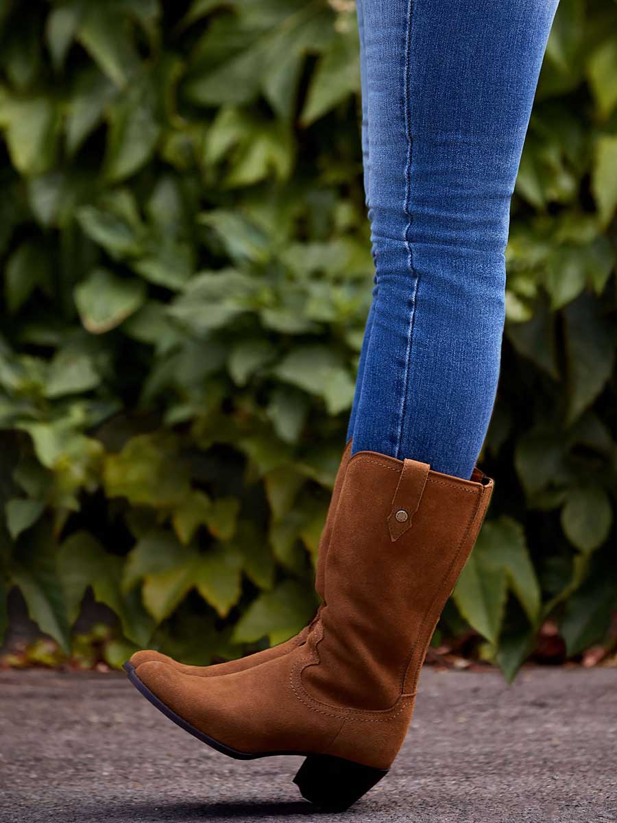 ARIAT Addison Western Boots - Womens - Carmel Suede - Image 2
