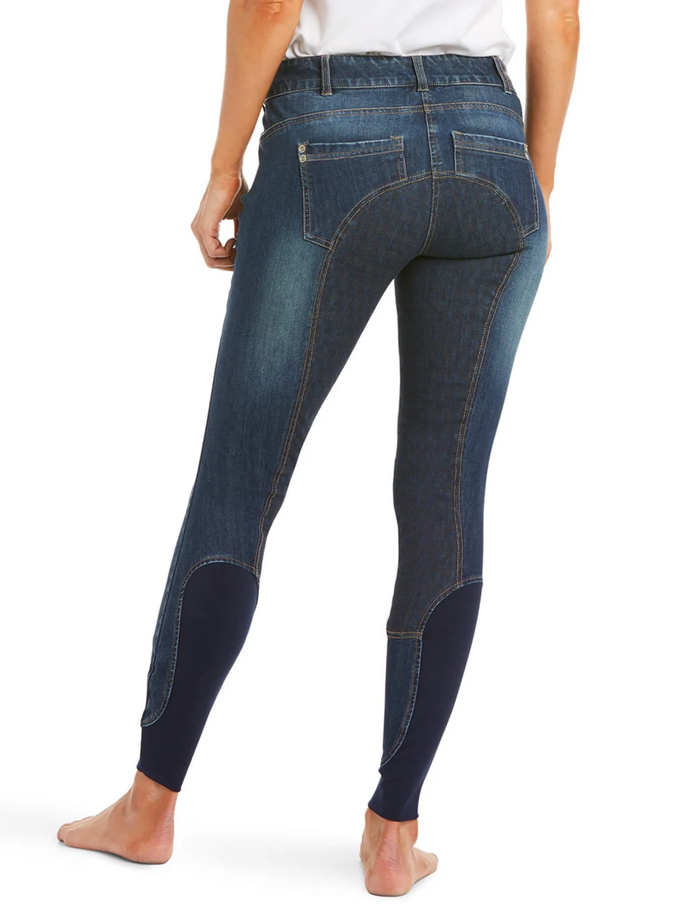 50% OFF - ARIAT Halo Denim Riding Breeches – Womens Full Seat - Marine Blue - Size: 34" Waist - Image 3