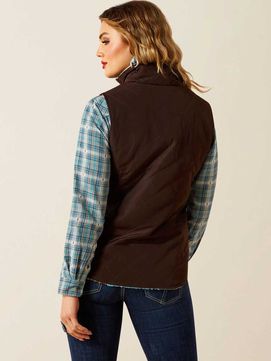 ARIAT Dilon 2.0 Reversible Insulated Gilet - Womens - Mole - Image 4