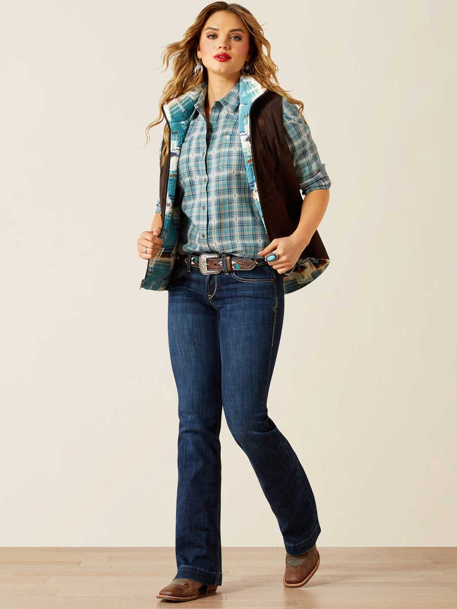 ARIAT Dilon 2.0 Reversible Insulated Gilet - Womens - Mole - Image 5