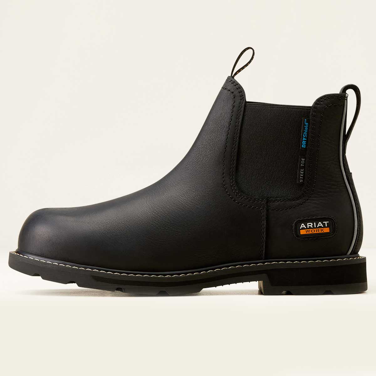 ARIAT Groundbreaker Chelsea Work Boots - Mens H2O Steel Toe Cap - Black - Image 2