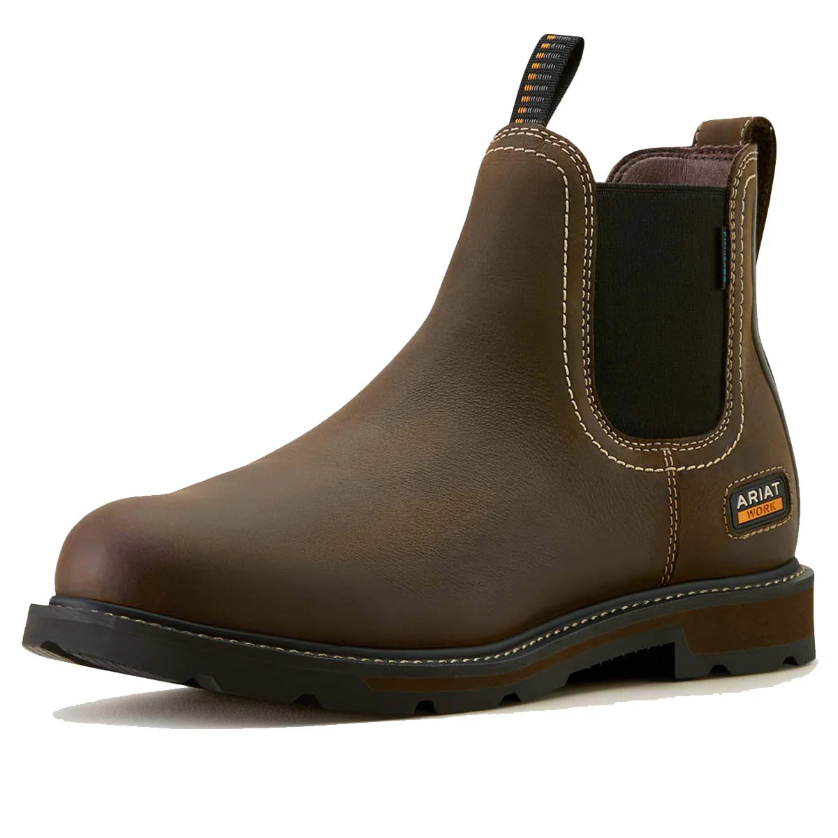 ARIAT Groundbreaker Chelsea Work Boots - Mens Soft Toe - Dark Brown