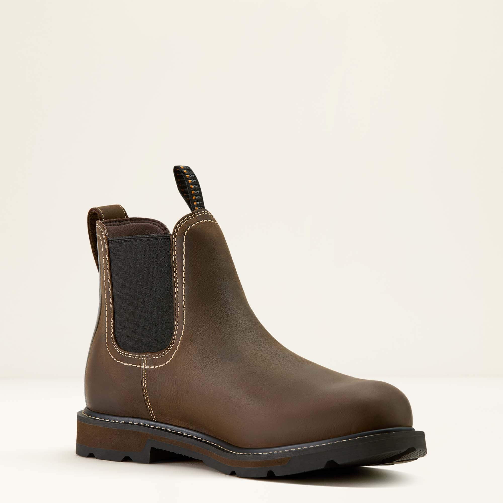 ARIAT Groundbreaker Chelsea Work Boots - Mens Soft Toe - Dark Brown - Image 7