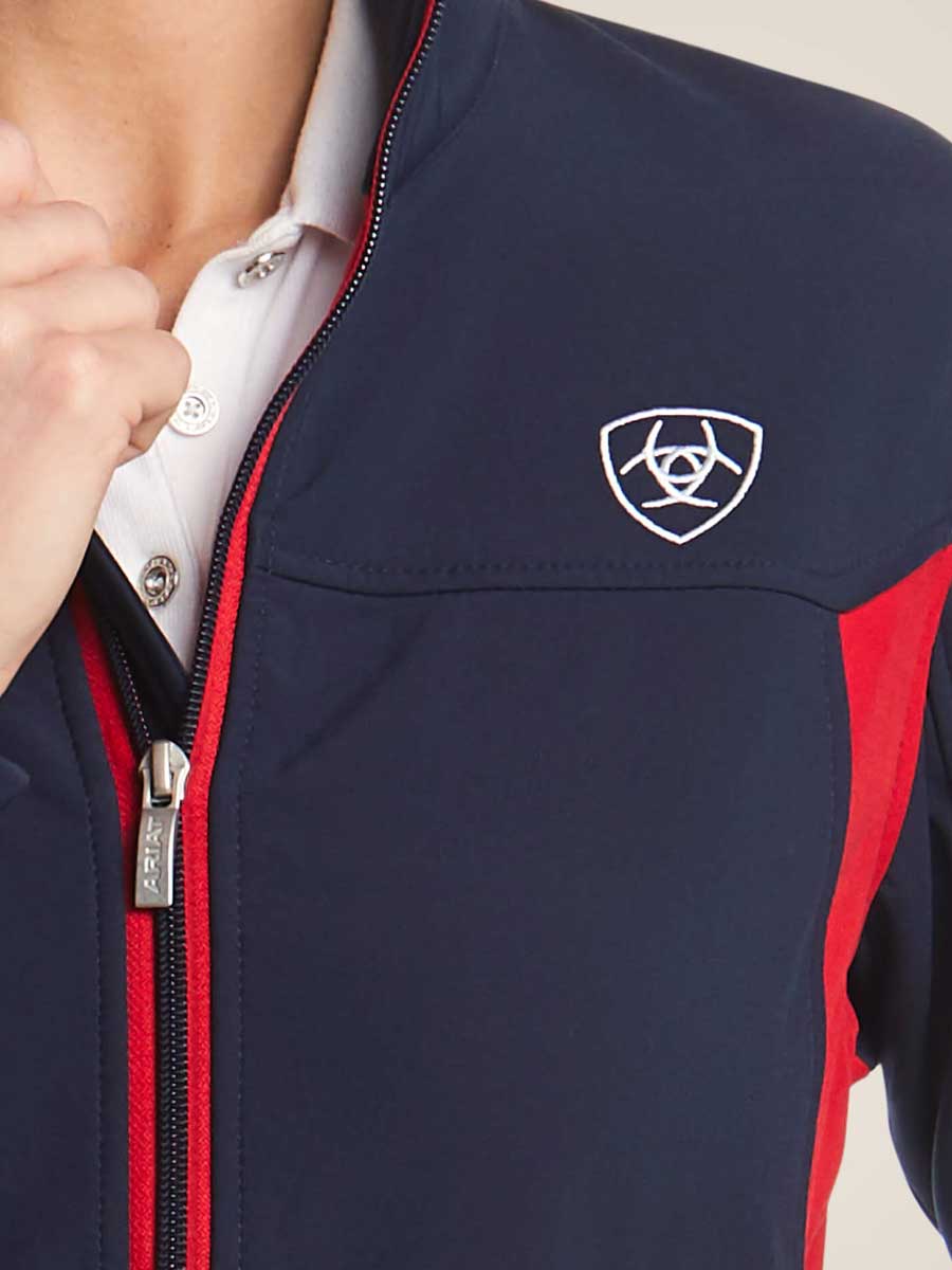 ARIAT New Team Softshell Jacket - Womens - Navy & Red - Image 4
