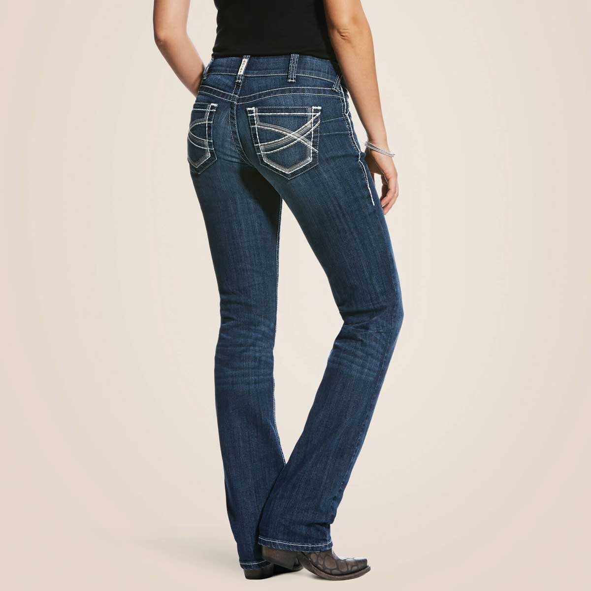ARIAT R.E.A.L Mid Rise Stretch Ivy Stackable Straight Jeans - Women's - Dresden - Image 3