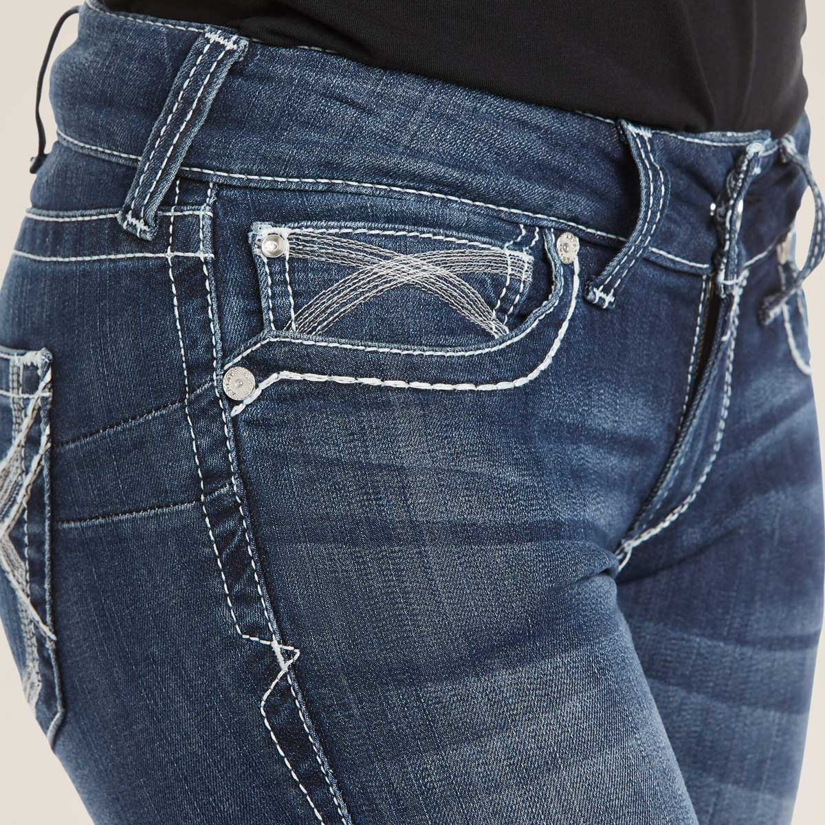 ARIAT R.E.A.L Mid Rise Stretch Ivy Stackable Straight Jeans - Women's - Dresden - Image 4
