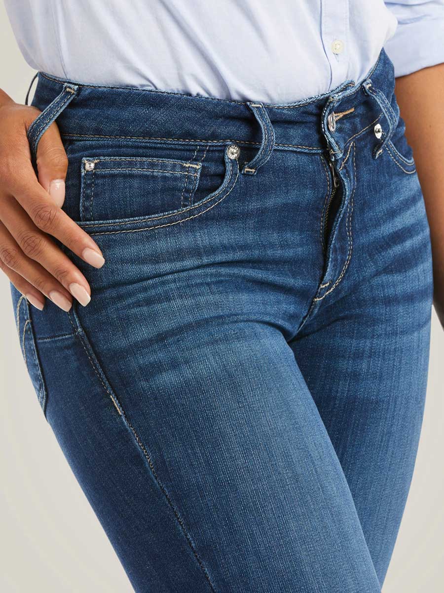 ARIAT R.E.A.L Perfect Rise Abby Straight Jeans - Women's - Mackenzie Blue - Image 3