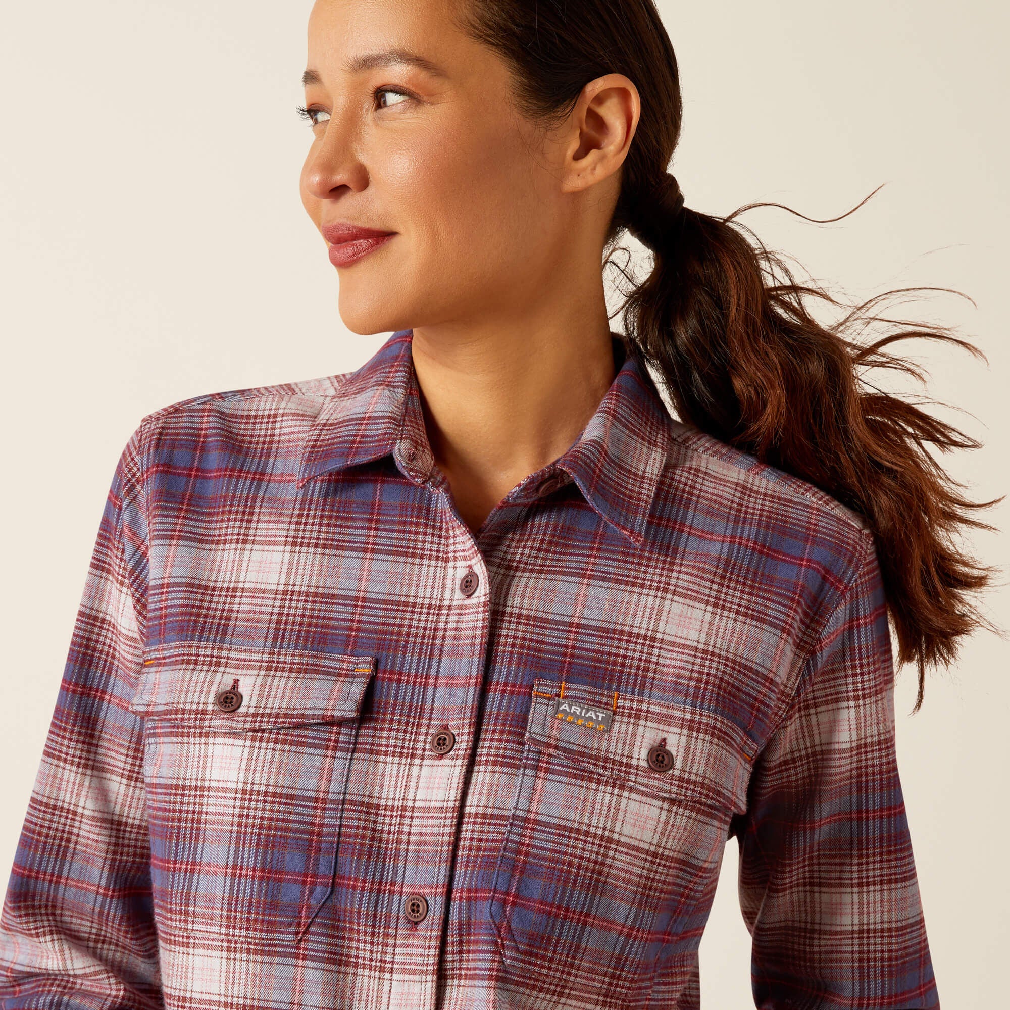 ARIAT Rebar DuraStretch Work Shirt - Womens - Pearl Grey - Image 2