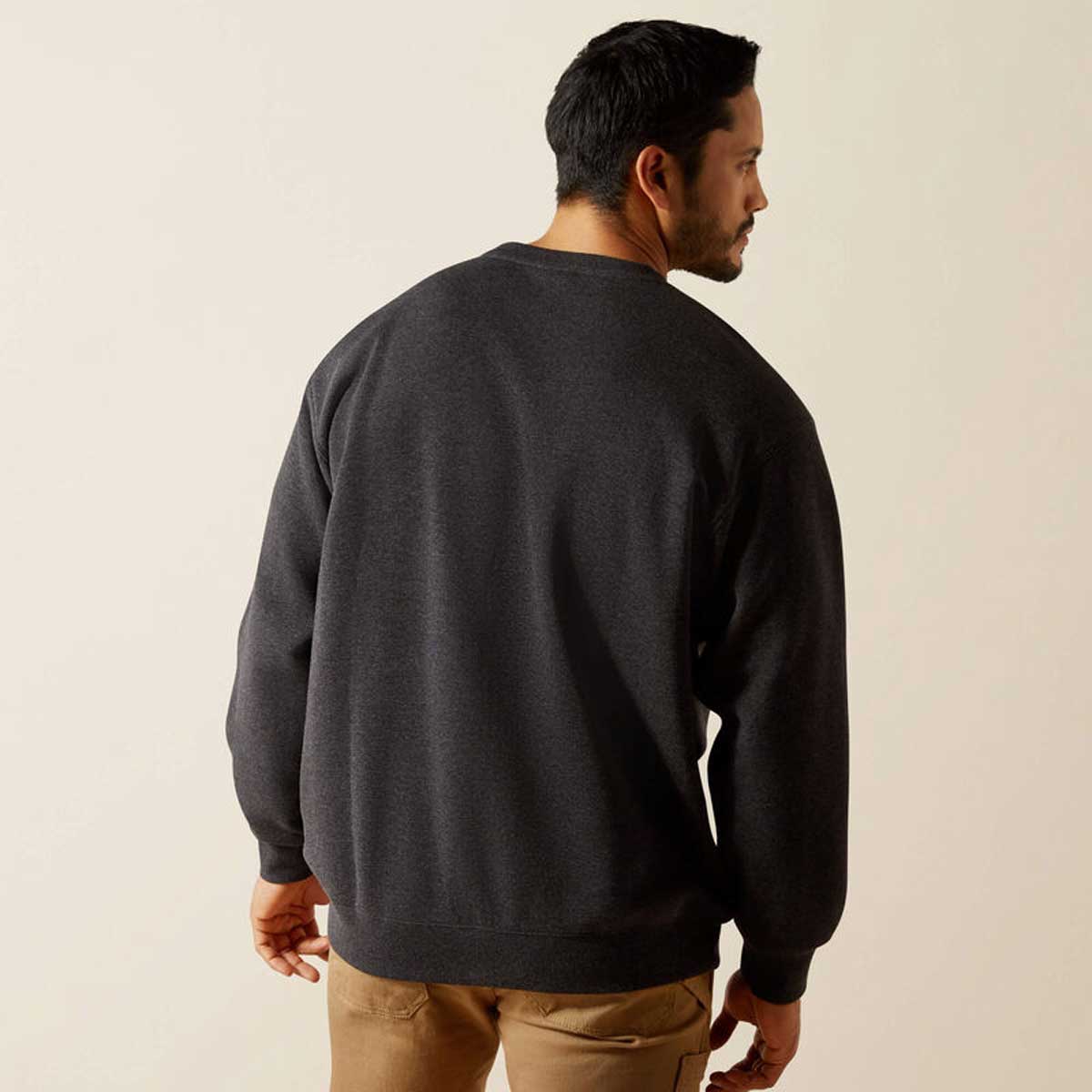 ARIAT Rebar Lightweight Sweatshirt - Mens - Charcoal Heather - Image 2