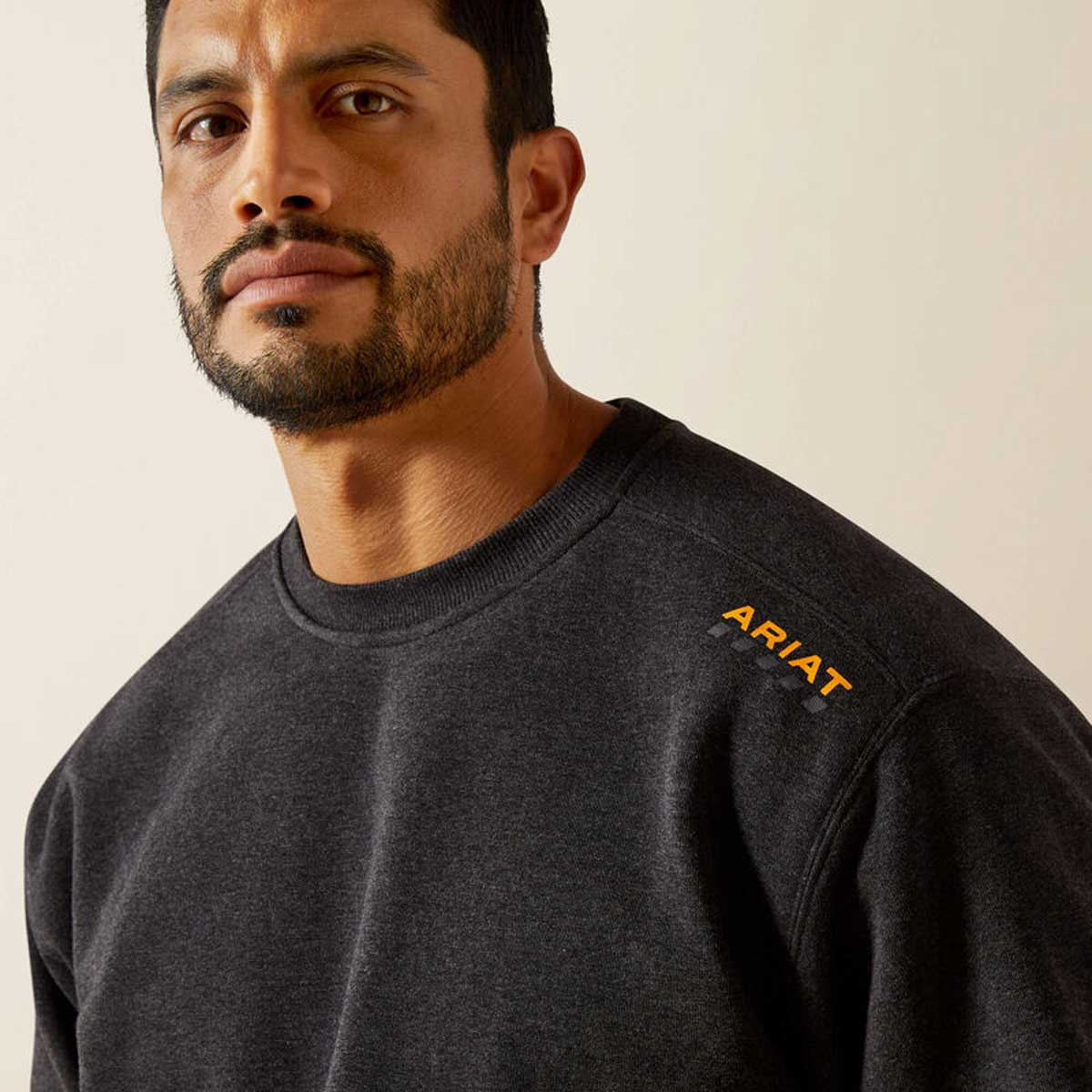 ARIAT Rebar Lightweight Sweatshirt - Mens - Charcoal Heather - Image 4