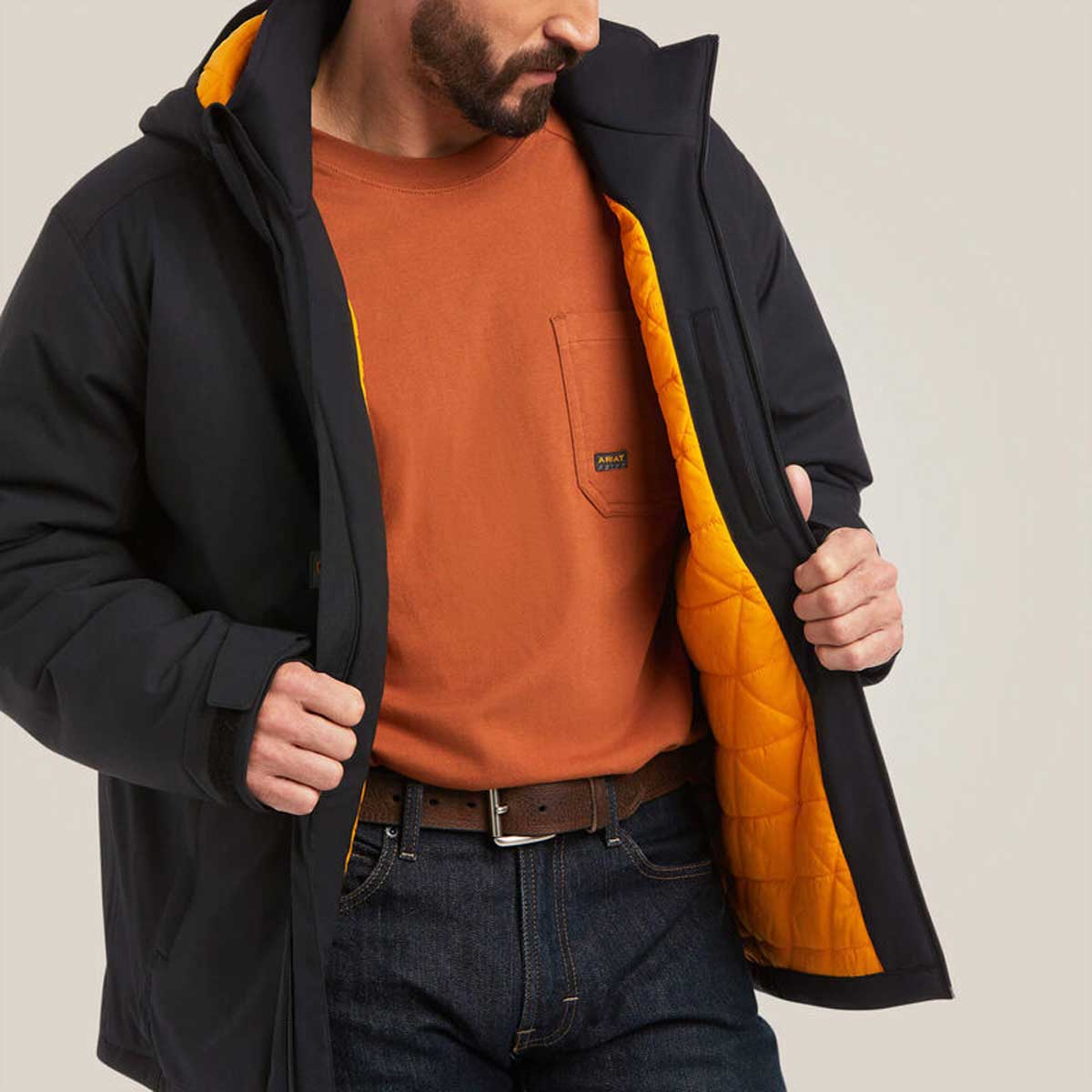 ARIAT Rebar Storm Fighter II Waterproof Jacket - Mens - Black - Image 5