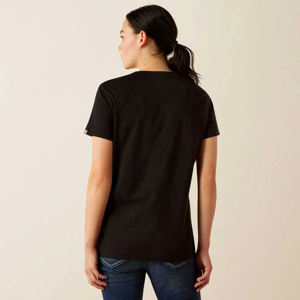 ARIAT Rebar Strong Cotton V-Neck T-Shirt - Womens - Black - Image 2