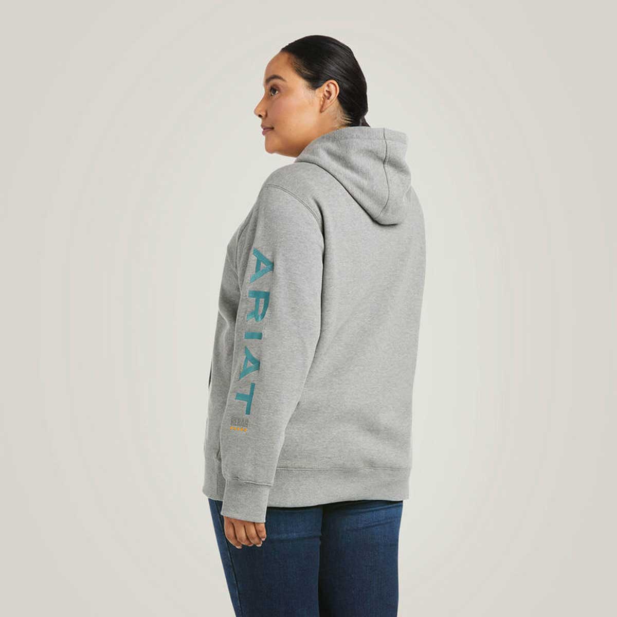 ARIAT Rebar Work Graphic Hoodie - Womens - Heather Grey - Image 5