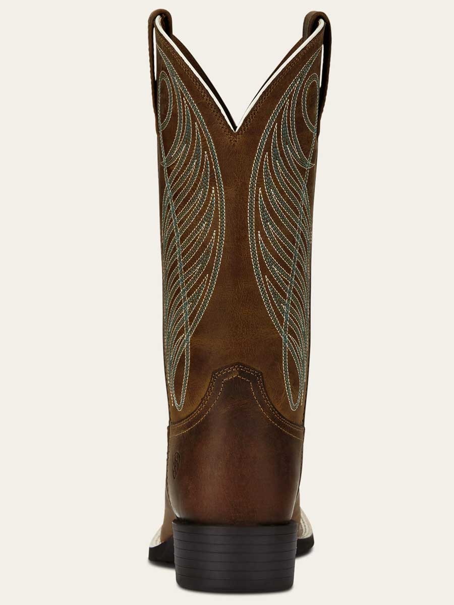 ARIAT Round Up Wide Square Toe Western Boots - Womens - Powder Brown - Image 5