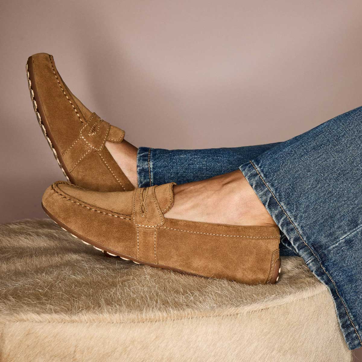 ARIAT Selene Driving Shoe - Womens - Caramel Suede - Image 2