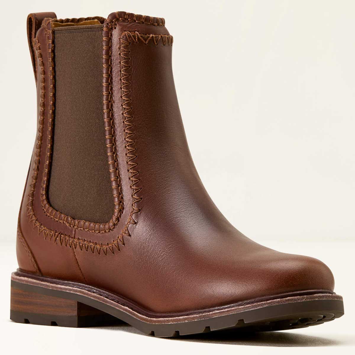 ARIAT Wexford Whipstitch Chelsea Boots - Womens - Deep Cognac - Image 6