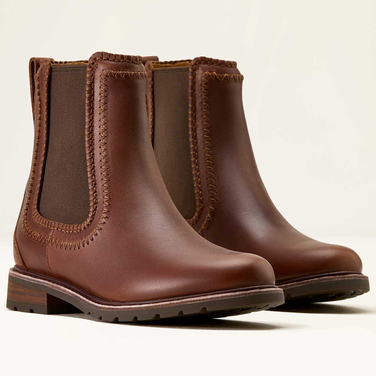 ARIAT Wexford Whipstitch Chelsea Boots - Womens - Deep Cognac - Image 7