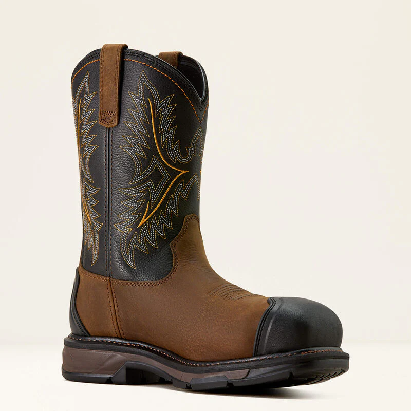 ARIAT Workhog XT Wide Square Toe Work Boots - Mens H2O Carbon Toe Cap - Rye Brown - Image 4