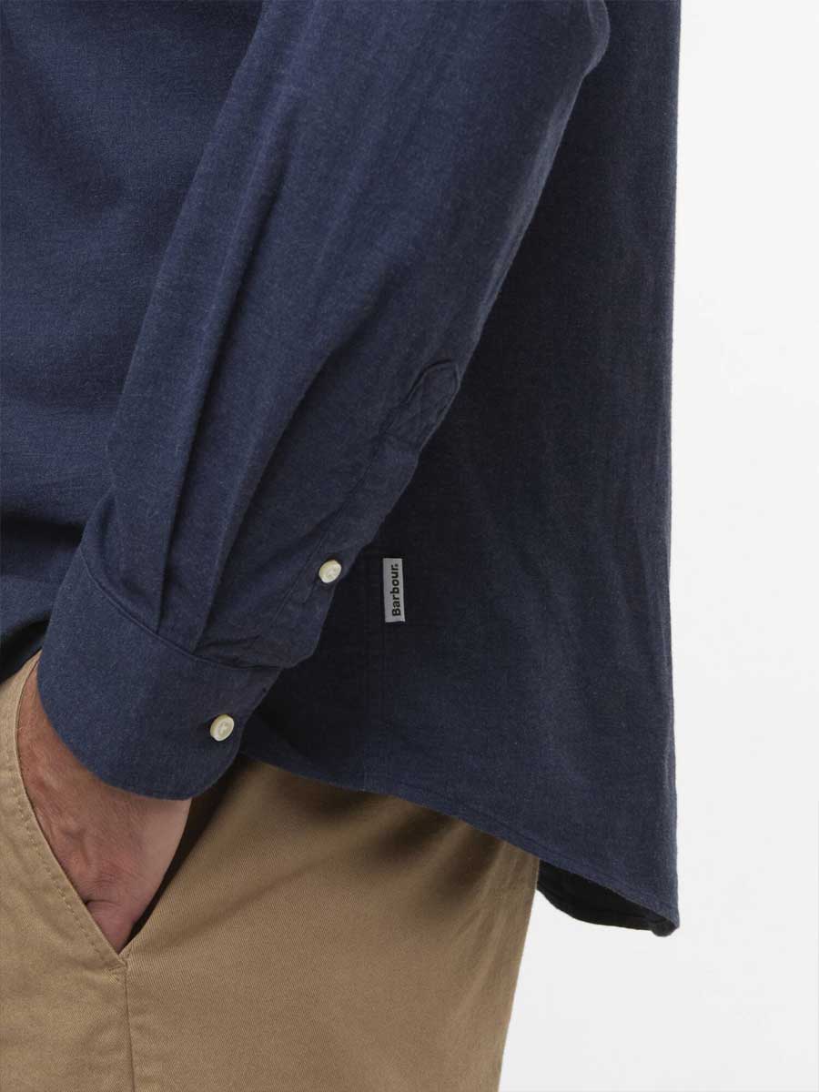 BARBOUR Aukside Regular Shirt - Mens - Navy Marl - Image 6
