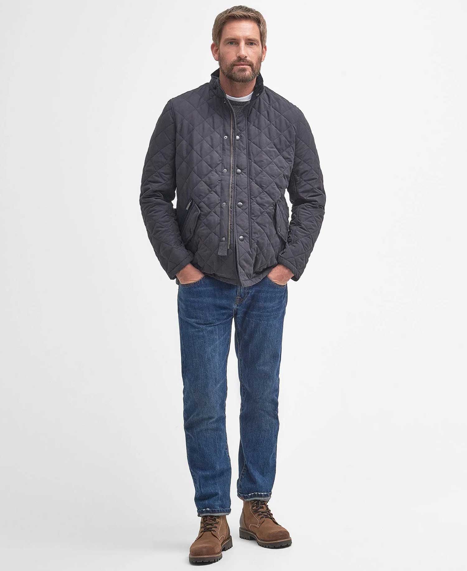 BARBOUR Shoveler Quilted Jacket - Mens - Navy - Image 3