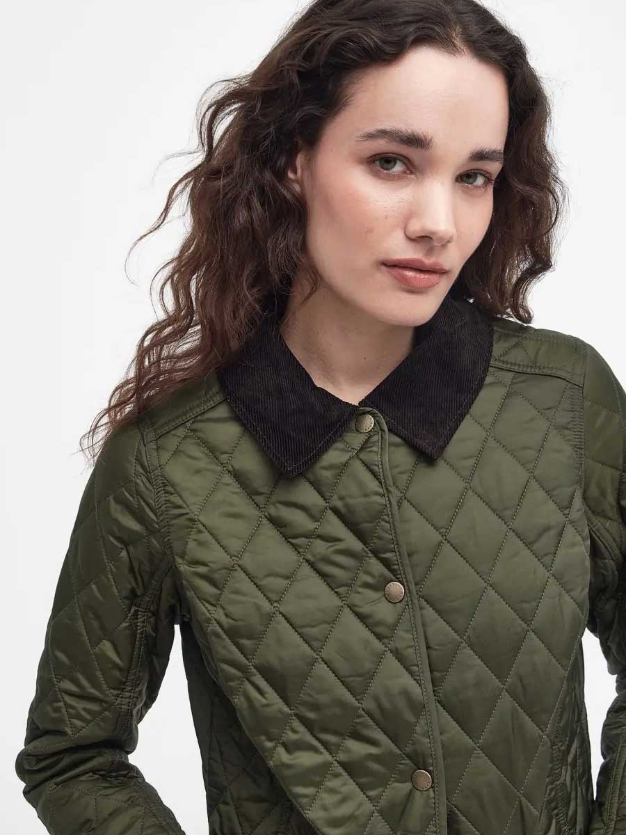 BARBOUR Beadnell Polarquilt Jacket - Women's - Olive - Image 6