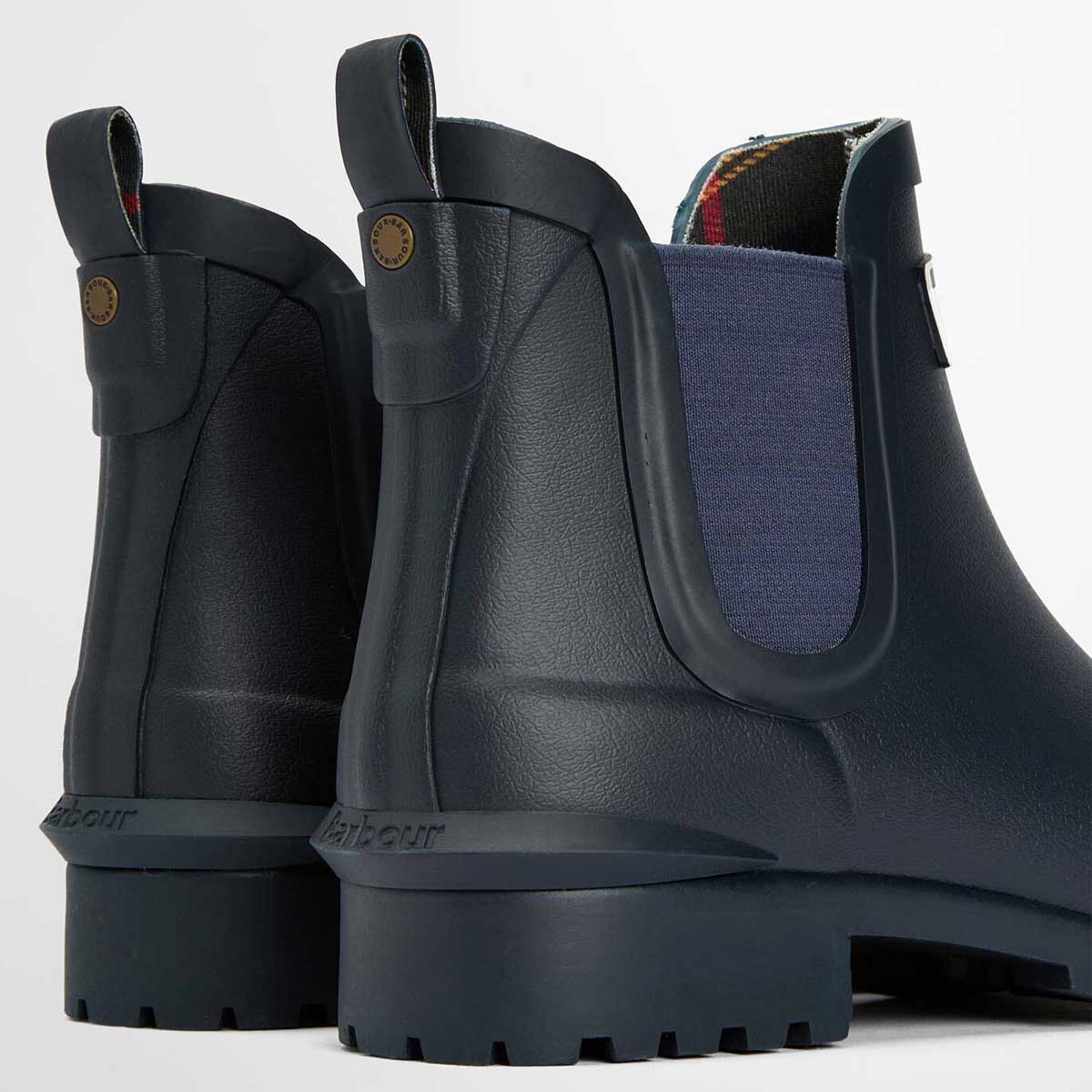 BARBOUR Ladies Wilton Chelsea Boot Style Wellingtons - Navy - Image 4