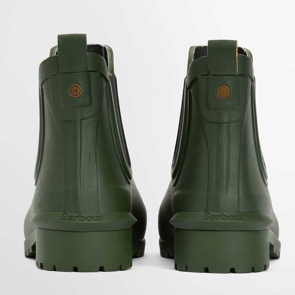 BARBOUR Ladies Wilton Chelsea Boot Style Wellingtons - Olive - Image 3